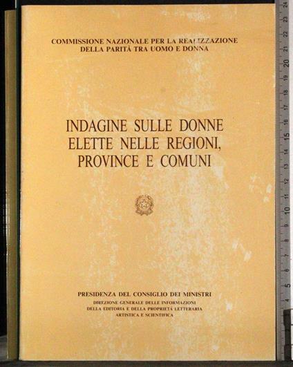 Indagine  sulle donne elette nelle regioni, province e comuni - copertina