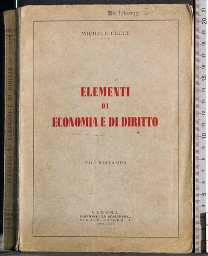 Elementi di economia e diritto - Michele Lecce - copertina