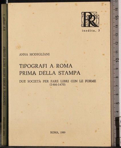 Tipografi a Roma prima della stampa - Anna Modigliani - copertina