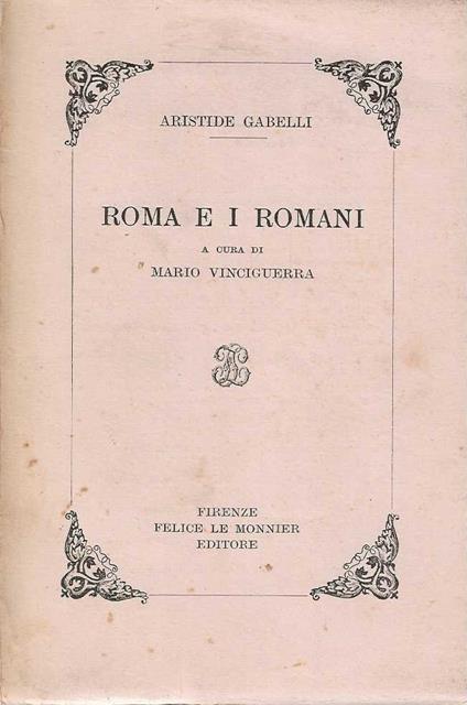 Roma e i Romani - Aristide Gabelli - copertina