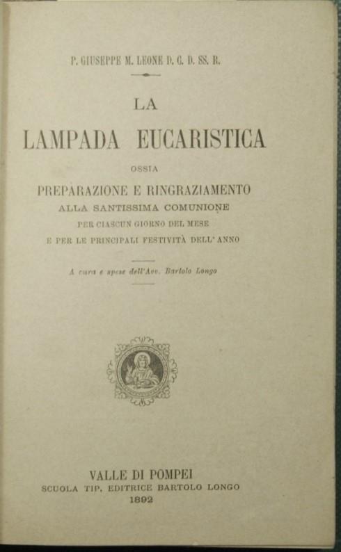 lampada eucaristica - Giuseppe Leone - copertina