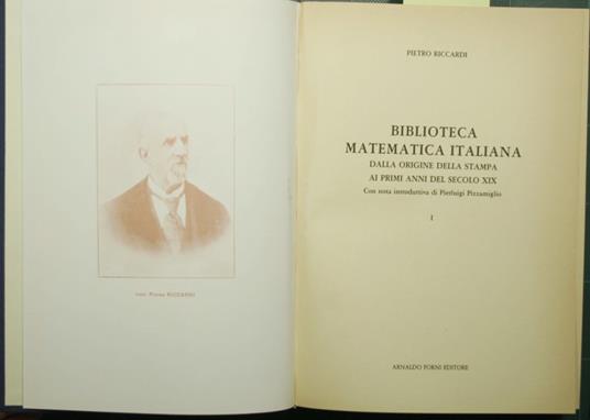 Biblioteca matematica italiana - Pietro Riccardi - copertina