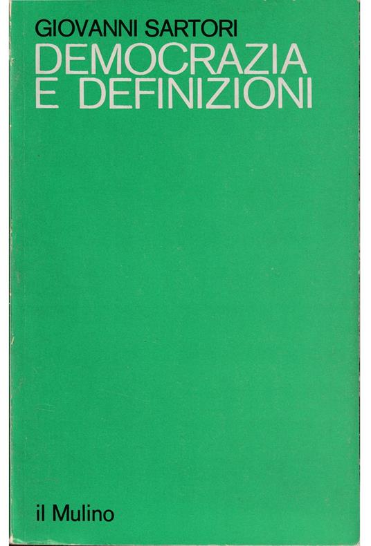 Democrazia e definizioni - Giovanni Sartori - copertina