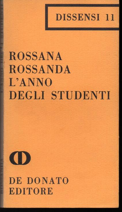 L' anno degli studenti - Rossana Rossanda - copertina