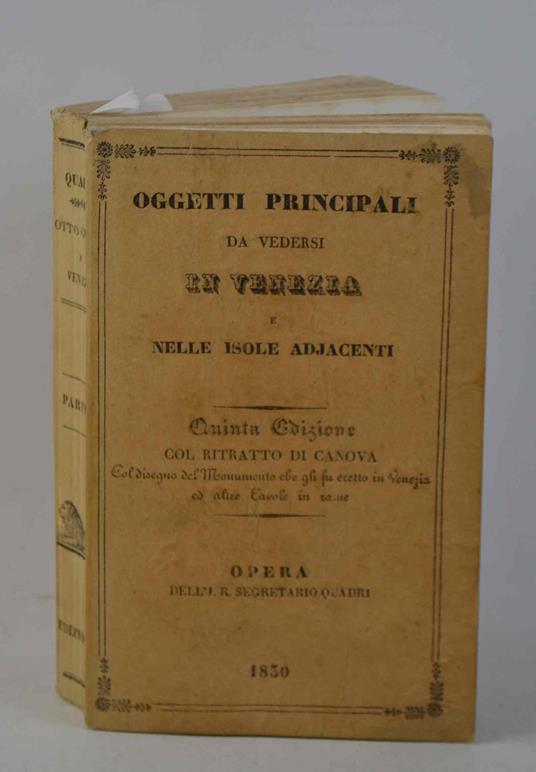 Otto giorni a Venezia… Quinta edizione dell'opera - Antonio Quadri - copertina