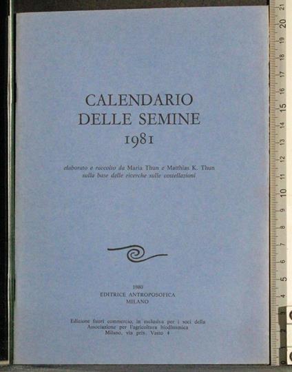 Calendario delle semine 1981 - copertina