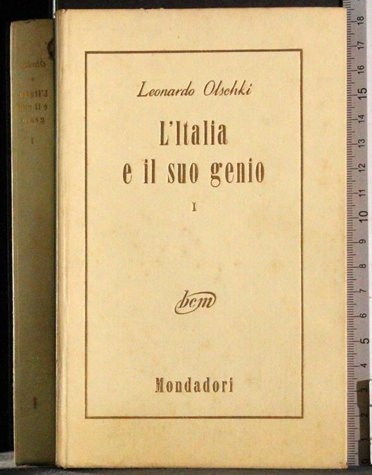 L' Italia e il suo genio. Vol 1 - Leonardo Olschki - copertina