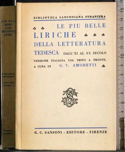 Le più belle liriche della letteratura Tedesca - Moretti - copertina