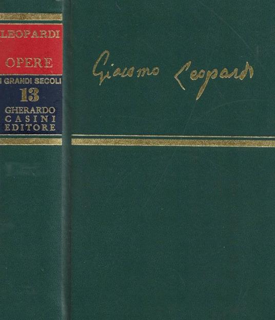 Opere - Giacomo Leopardi - copertina