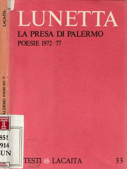 La presa di Palermo (Autografo) - Mario Lunetta - copertina