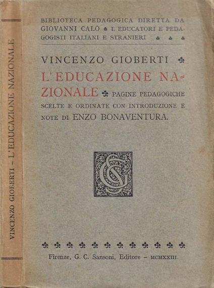 L' educazione nazionale - Vincenzo Gioberti - copertina