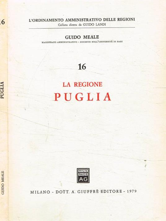 La Regione Puglia - Guido Meale - copertina