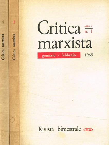 Critica marxista. Rivista bimestrale anno III, n.1, 4, 1965 - Luigi Longo - copertina