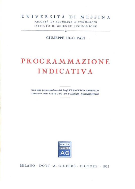 Programmazione indicativa - Giuseppe Ugo - copertina