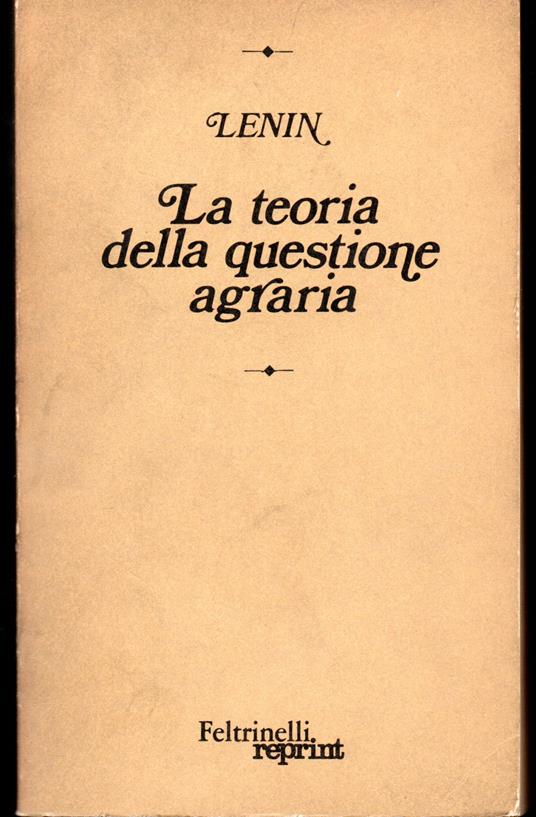 teoria della questione agraria - Lenin - copertina