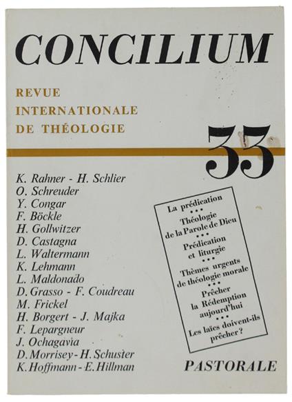 Concilium. Revue Internationale De Théologie. N° 33 - Collectif - copertina