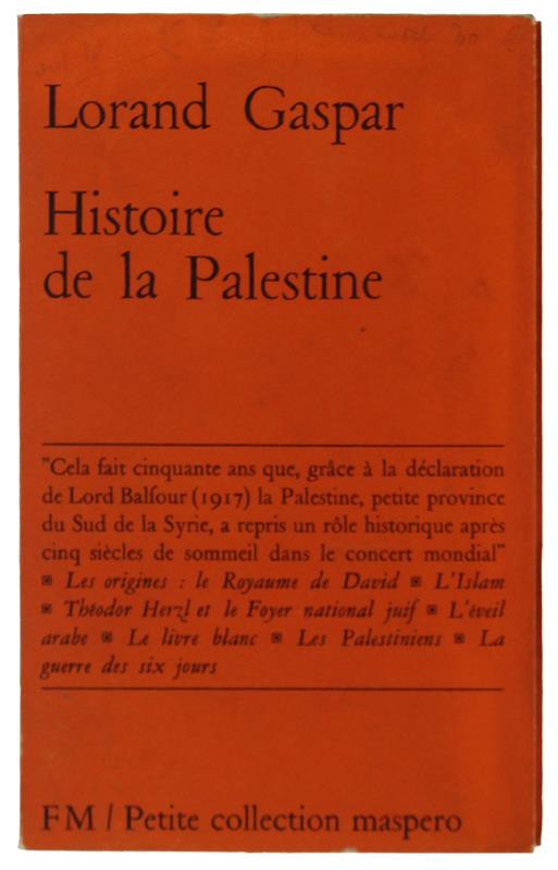 Histoire De La Palestine - Lorand Gaspar - copertina