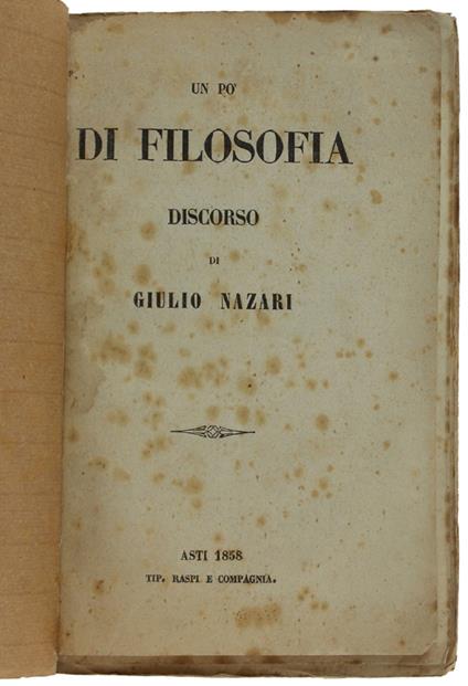 Un Pò Di Filosofia - Giulio Nazari - copertina