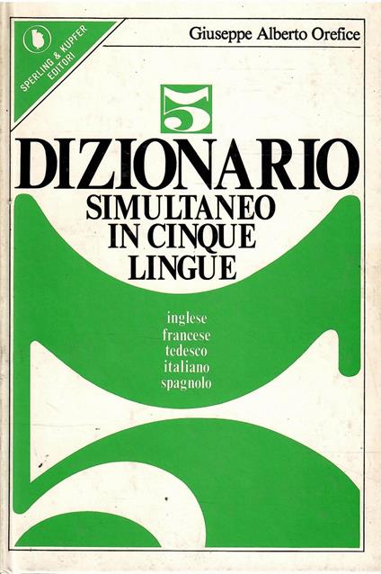 Dizionario Simultaneo in Cinque Lingue - copertina