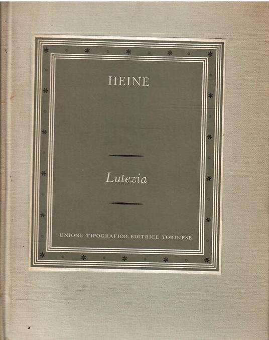 Lutezia - Heinrich Heine - copertina