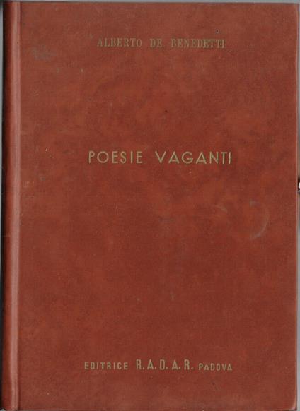 Poesie vaganti - Alberto M. Benedetti - copertina