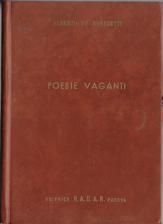 Poesie vaganti - Alberto M. Benedetti - copertina