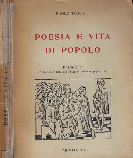 Poesia e vita di popolo - Paolo Toschi - copertina