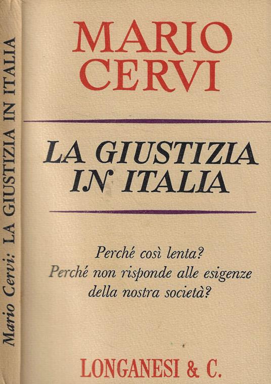 La giustizia in Italia - Mario Cervi - copertina