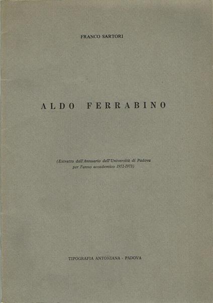 Aldo Ferrabino - Franco Sartori - copertina