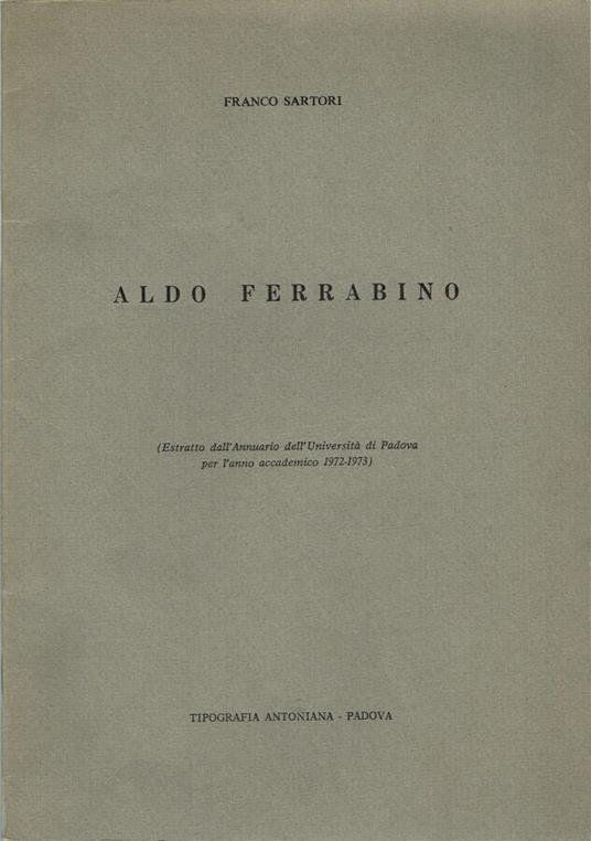 Aldo Ferrabino - Franco Sartori - copertina