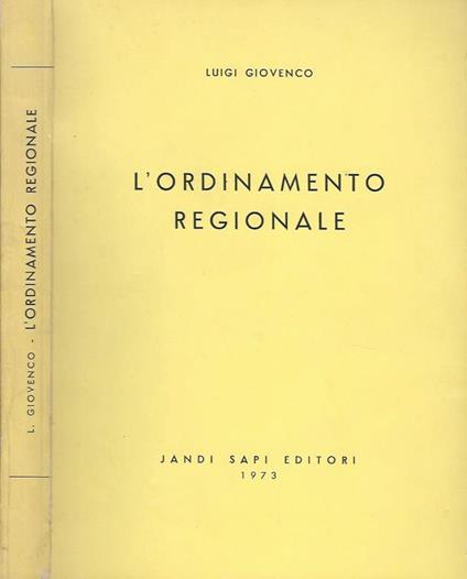 L' Ordinamento Regionale - Luigi Giovenco - copertina