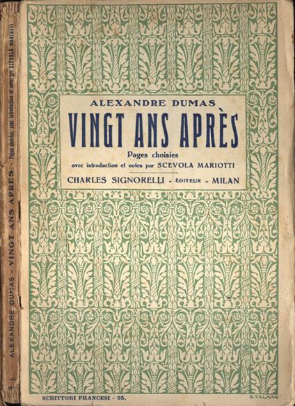 Vingt ans aprés - Alexandre Dumas - copertina