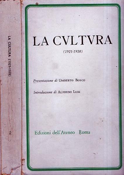 La cultura (1921-1928) - copertina