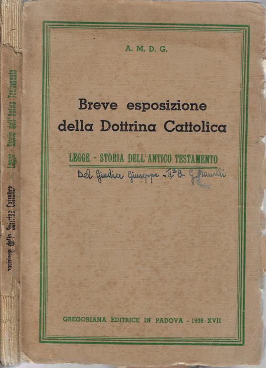 Breve esposizione della Dottrina Cattolica - copertina
