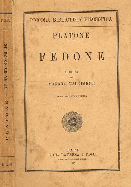 Fedone - Platone - copertina