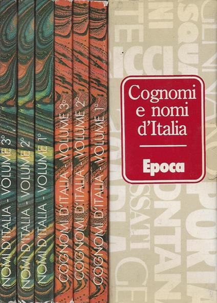 Cognomi e Nomi d'Italia (6 Voll.) - Emidio De Felice - copertina