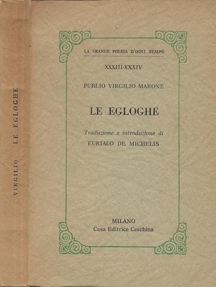 Le Egloghe - Publio Virgilio Marone - copertina