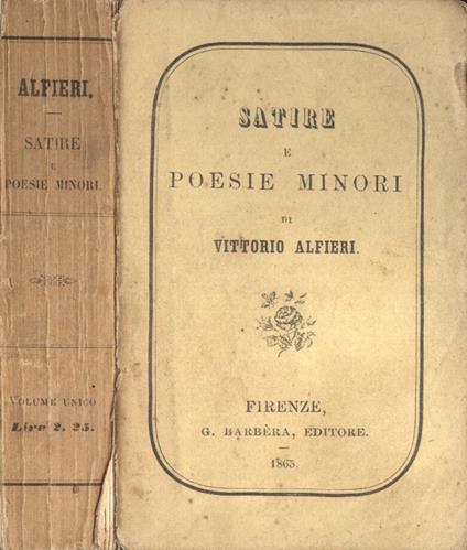 Satire e poesie minori - Vittorio Alfieri - copertina