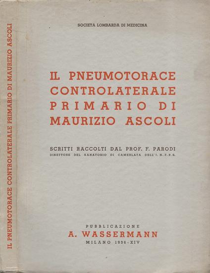 Il pneumotorace controlaterale primario di Maurizio Ascoli - copertina
