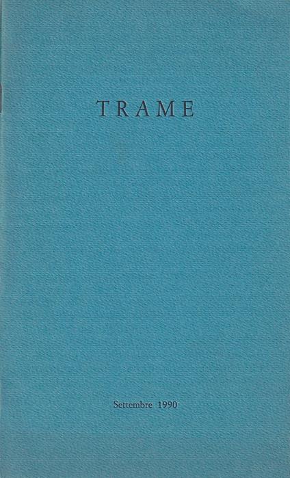 Trame - anno II, n. 4, settembre 1990 - copertina