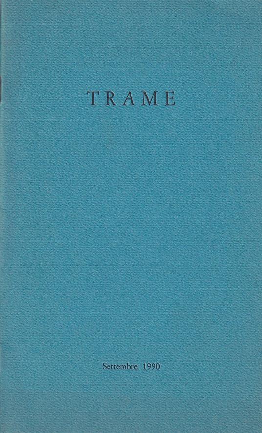 Trame - anno II, n. 4, settembre 1990 - copertina