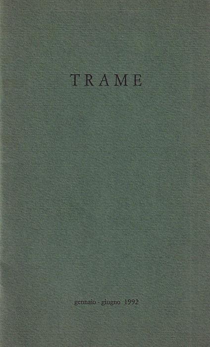 Trame - anno IV, n. 8, gennaio - giugno 1992 - copertina