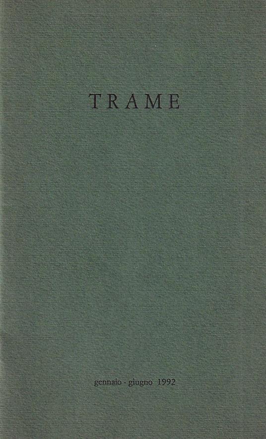 Trame - anno IV, n. 8, gennaio - giugno 1992 - copertina