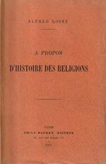 A propos d'histoire des religions