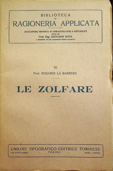 Le zolfare - Rosario La Barbera - copertina