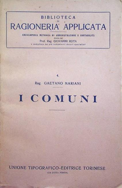 I comuni - Gaetano Mariani - copertina