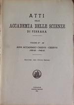 Atti della Accademia delle scienze di Ferrara: volumi 37° e 38°: anni accademici 137-138 (1959-1960 e 1960-1961)