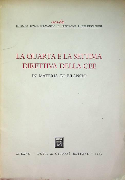 La quarta e la settima direttiva della CEE in materia di bilancio - copertina