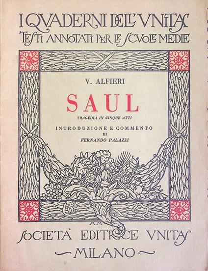 Saul: tragedia in cinque atti - Vittorio Alfieri - copertina