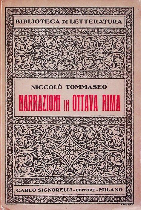 Narrazioni in ottava rima: Una serva, La contessa Matilde, Rut - Niccolò Tommaseo - copertina